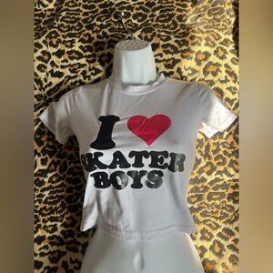 White "I Heart Skater Boys" Graphic Tee